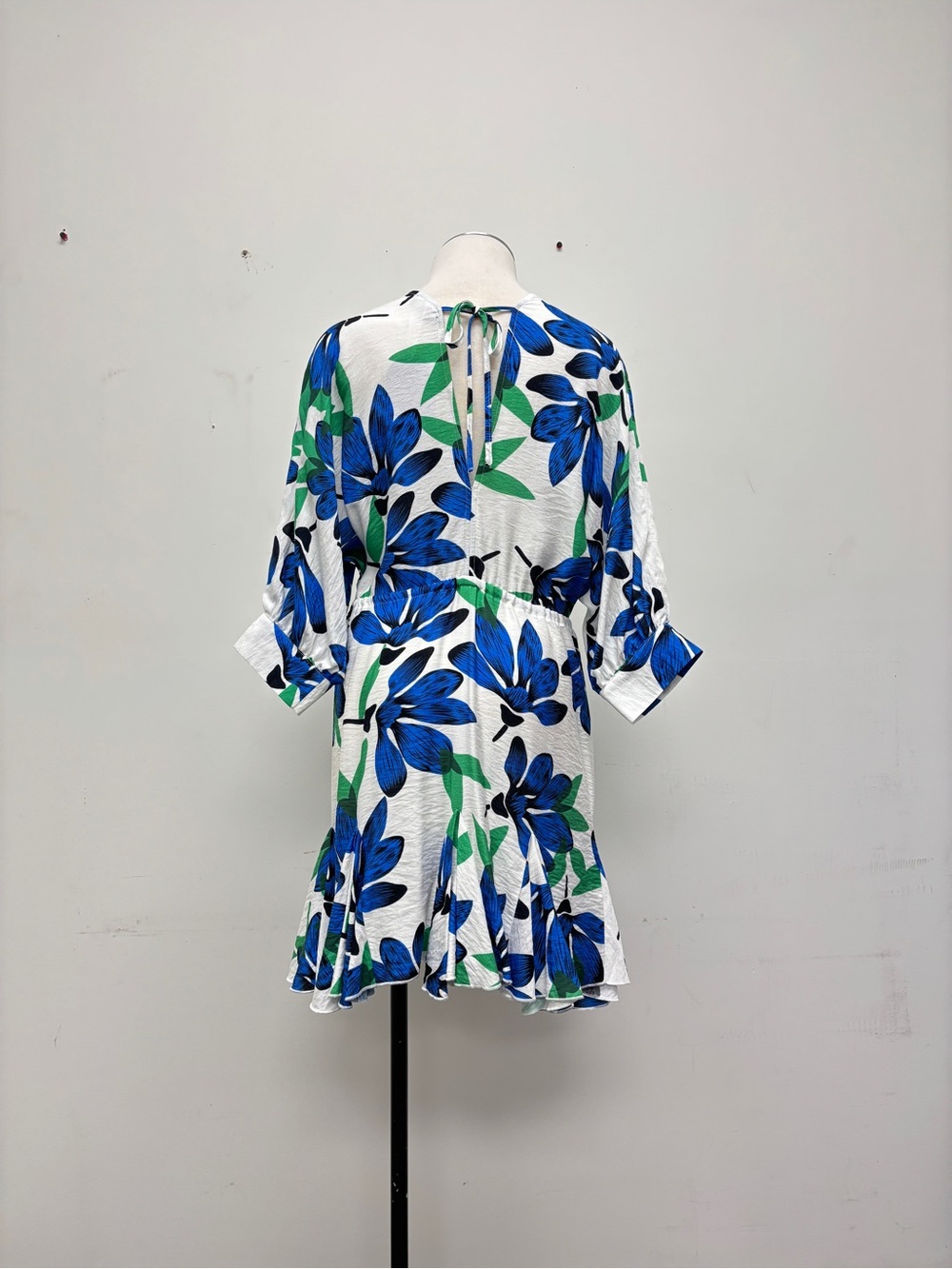 Blue Floral Tassel Mini Dress - Picture 4 of 4